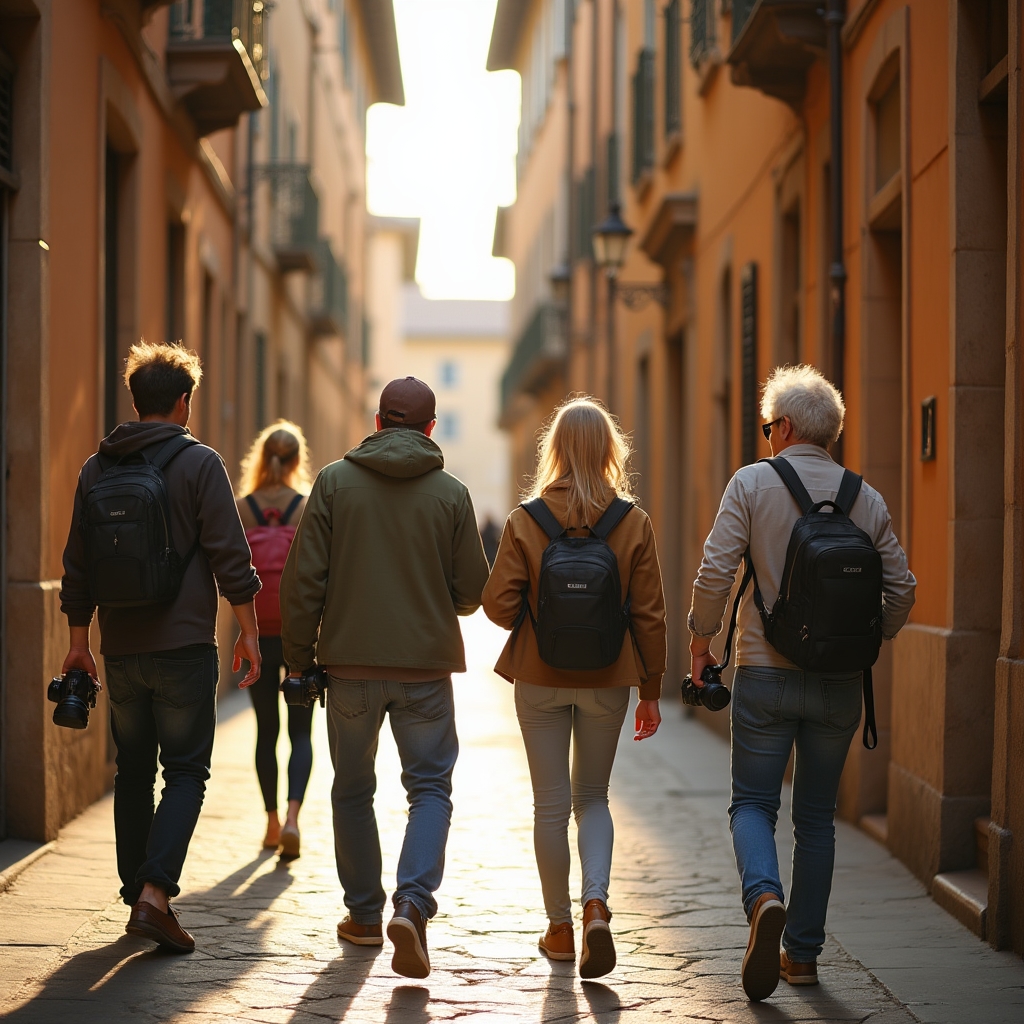 Gruppo di partecipanti al workshop fotografico nelle strade di Firenze